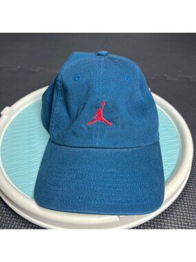 Air Jordan Blue Adjustable Strapback Hat With Red Jumpman Logo